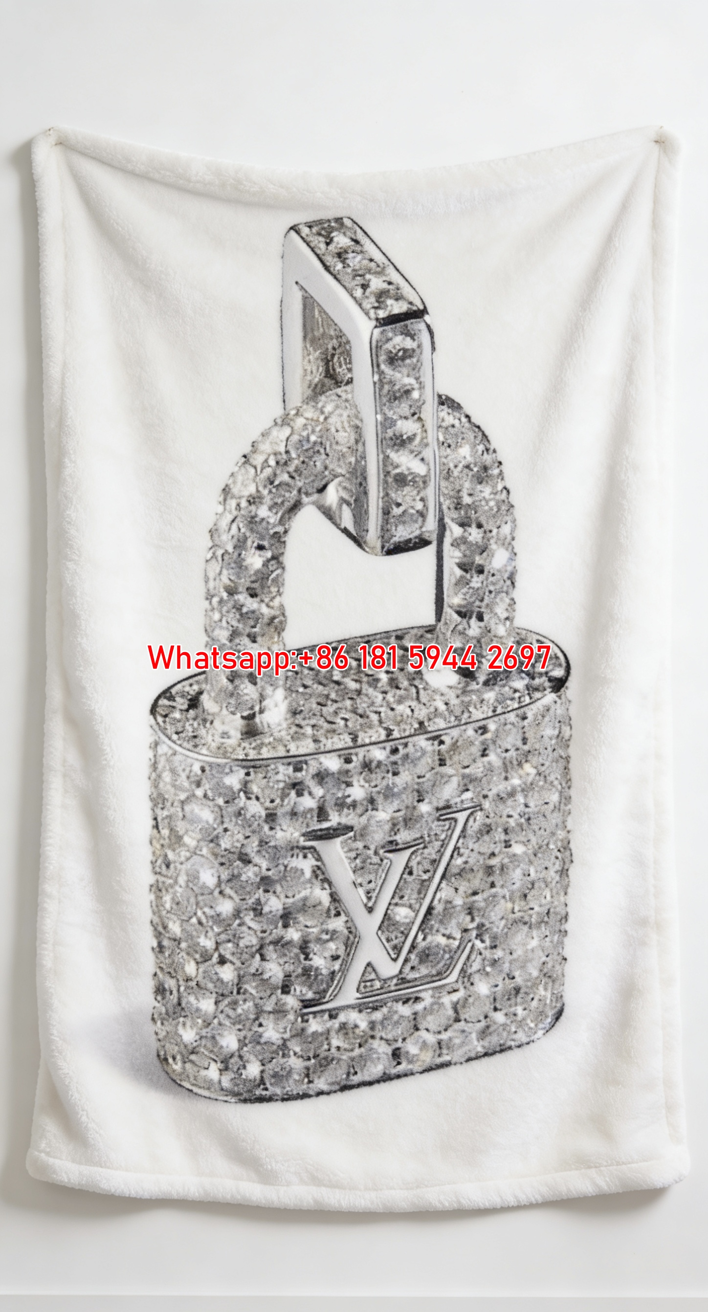 LV Crystal Padlock Flannel Throw Blanket 361